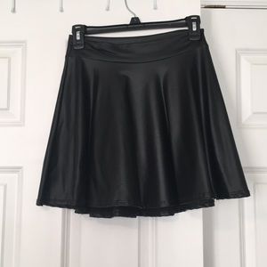 Black pleather mini skirt